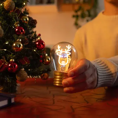 Decorative Christmas Lightbulb-Shaped Table Lamp - Reindeer - Bulb Fiction