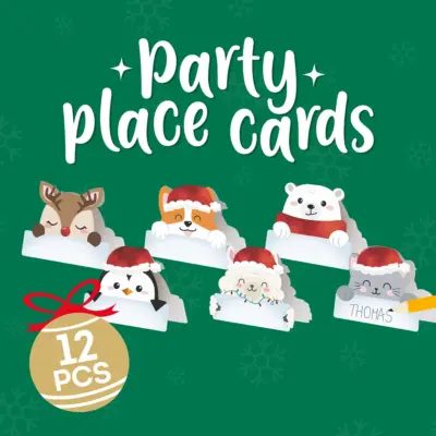 Set of 12 Christmas place cards