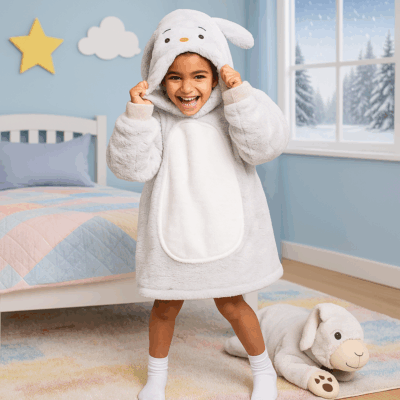 Κουβέρτα Hoodie με κουκούλα και μανίκια Bunny