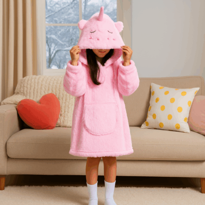 Κουβέρτα Hoodie με κουκούλα και μανίκια Unicorn